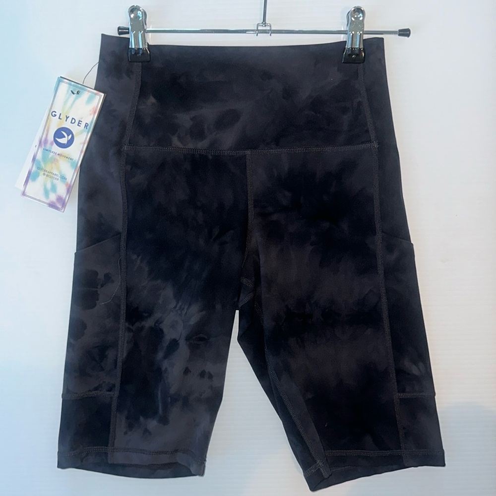 Black tie dye spandex short size S
